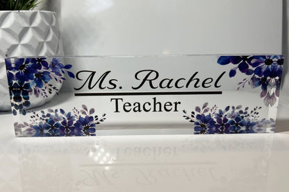 Personalized Acrylic Name Plate | Marble Office Sign Plaque | Coworker | Office Decor | Desk Name Plate | Promotion Gift | New Job | Sign
