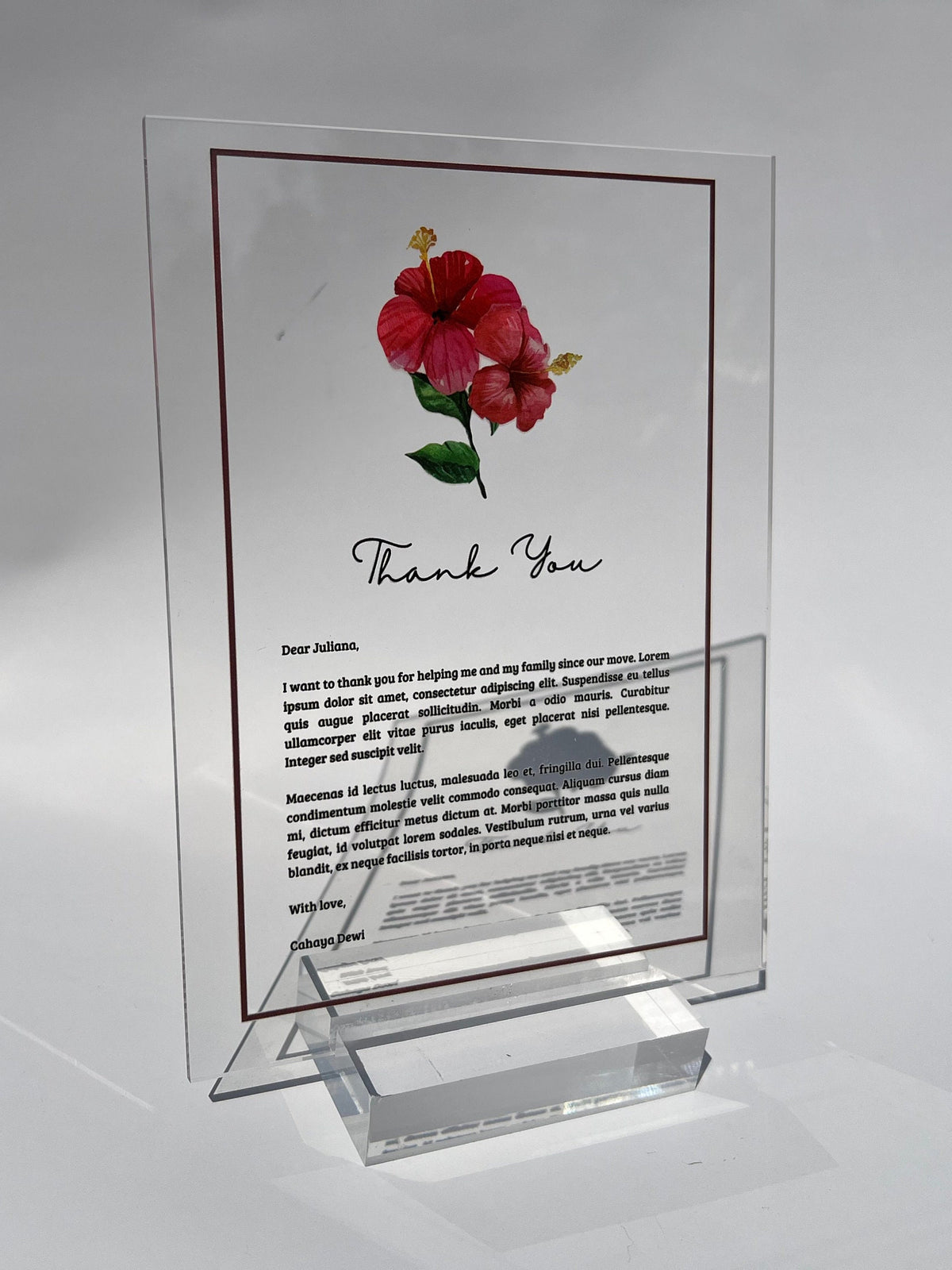 Personalized Acrylic Love Letter | Heartfelt Letter for Bestfriend, Boyfriend, Girlfriend, Significant Other, Parents, Dad, Mom |