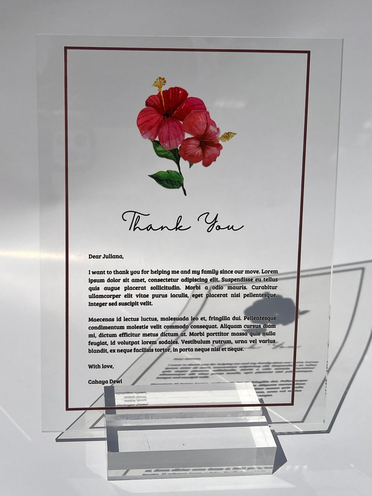 Personalized Acrylic Love Letter | Heartfelt Letter for Bestfriend, Boyfriend, Girlfriend, Significant Other, Parents, Dad, Mom |