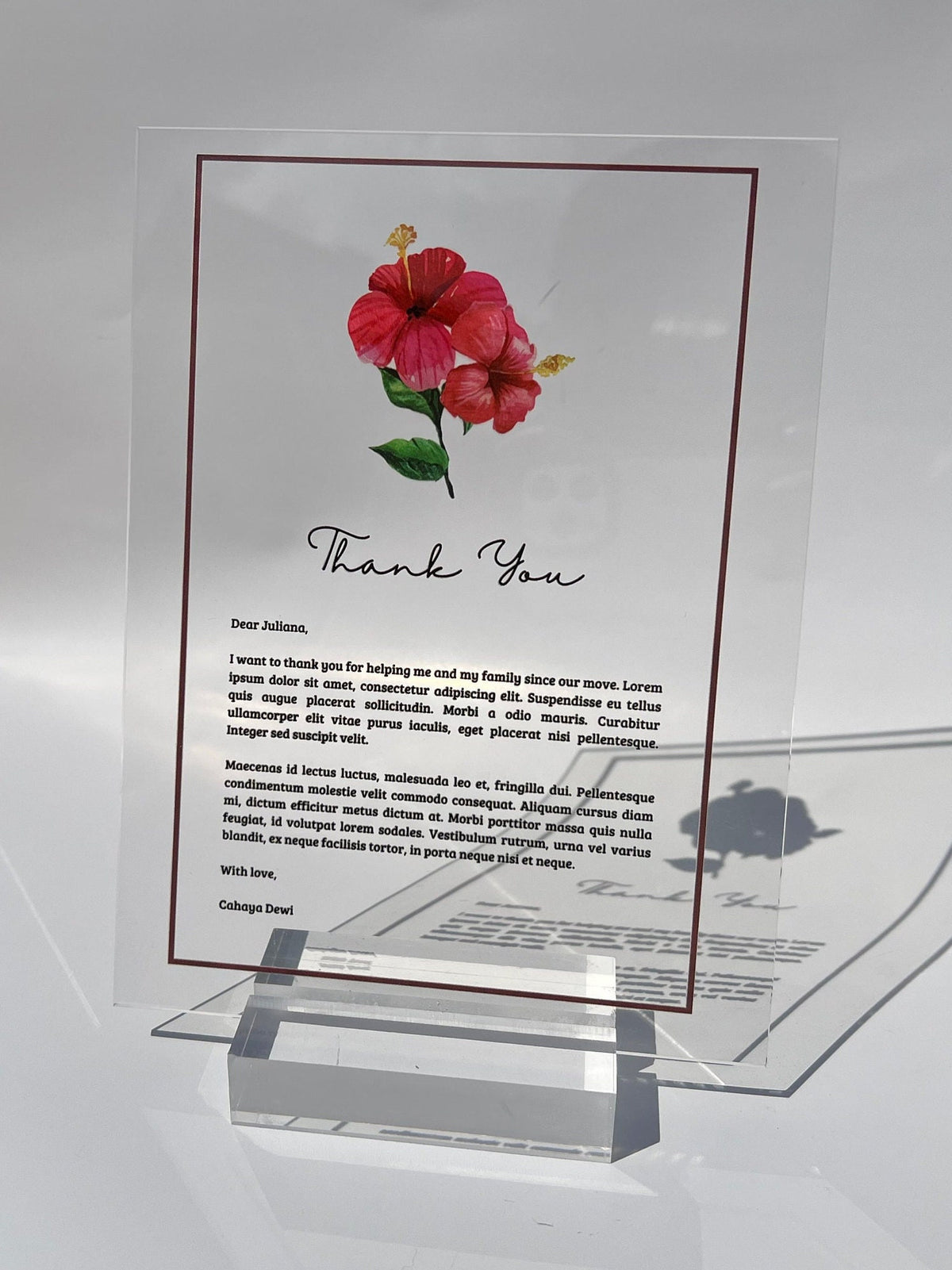 Personalized Acrylic Love Letter | Heartfelt Letter for Bestfriend, Boyfriend, Girlfriend, Significant Other, Parents, Dad, Mom |