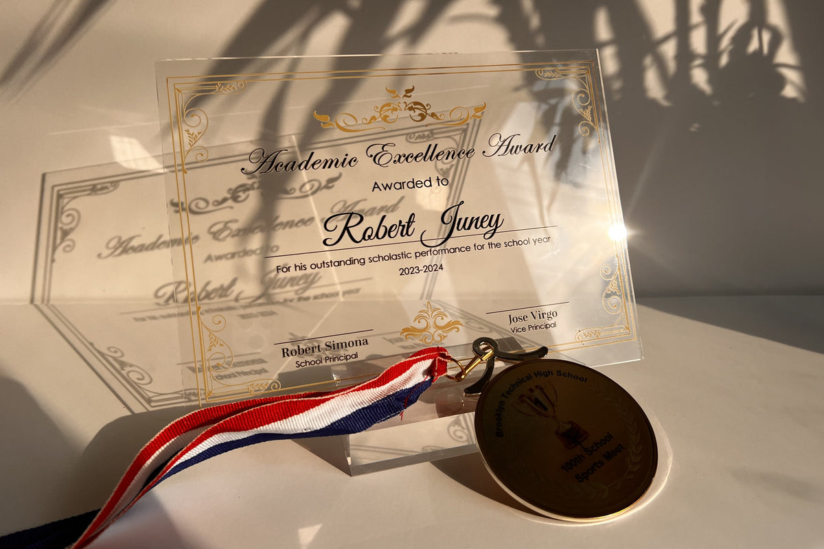 Personalized Clear Award Certificate Award Plaque - Company Anniversary Awards Ceremony, Custom Glass Trophy