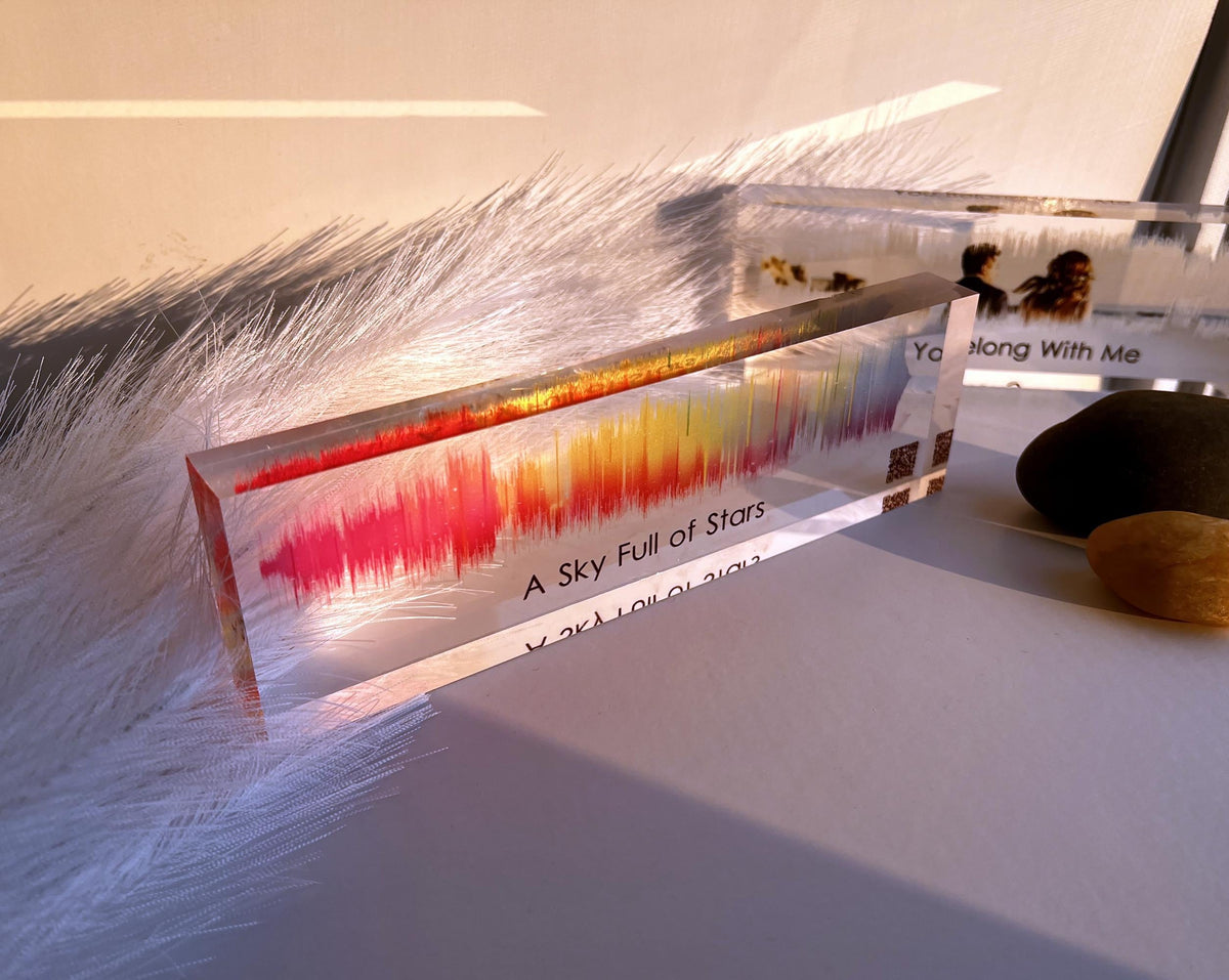 Personalized soundwave plaque with QR code