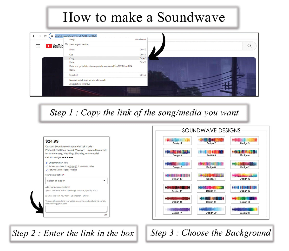 Personalized Soundwave Plaque with QR Code - Custom Song Sound Wave Art