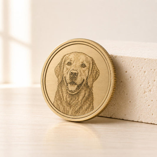 Personalized Brass Coin, Custom Photo or Text Engraved Keepsake, Pocket Token Gift