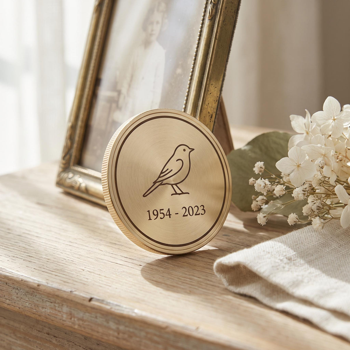 Actual Handwriting Engraved Brass Coin, Custom Signature Keepsake, Memorial Handwriting Gift, Personalized Pocket Token for Him and Her