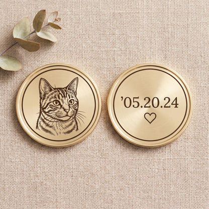 Actual Handwriting Engraved Brass Coin, Custom Signature Keepsake, Memorial Handwriting Gift, Personalized Pocket Token for Him and Her