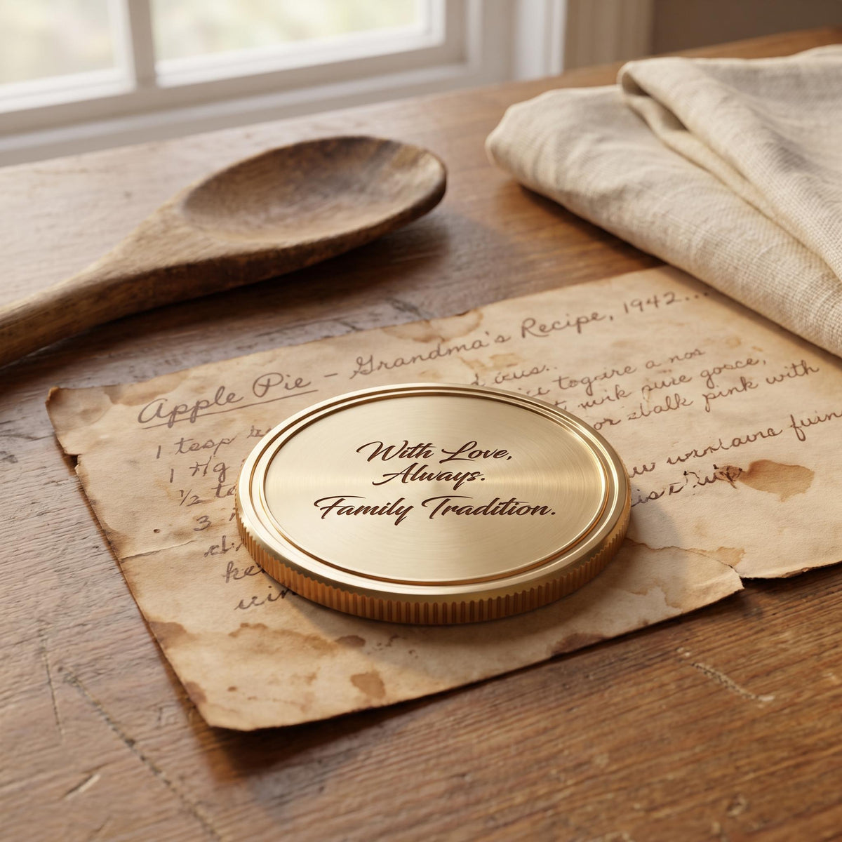 Actual Handwriting Engraved Brass Coin, Custom Signature Keepsake, Memorial Handwriting Gift, Personalized Pocket Token for Him and Her